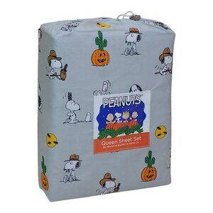 Peanuts Snoopy Fall Western Halloween Queen Sheet Set By Berkshire Desert